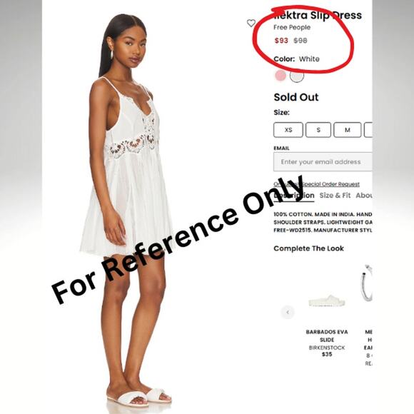 MSRP $98 NWT FREE PEOPLE Ilektra Cotton Slip Dress SIZE S | SAME-NEXT DAY SHIP - Picture 7 of 7